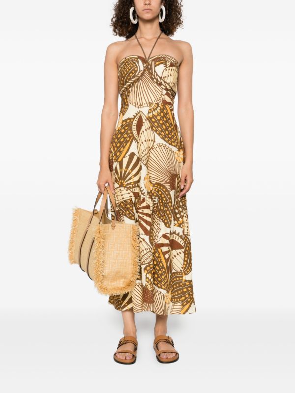 Browns FARM Rio Shell Mix Midi Dress | Browns Day Dresses