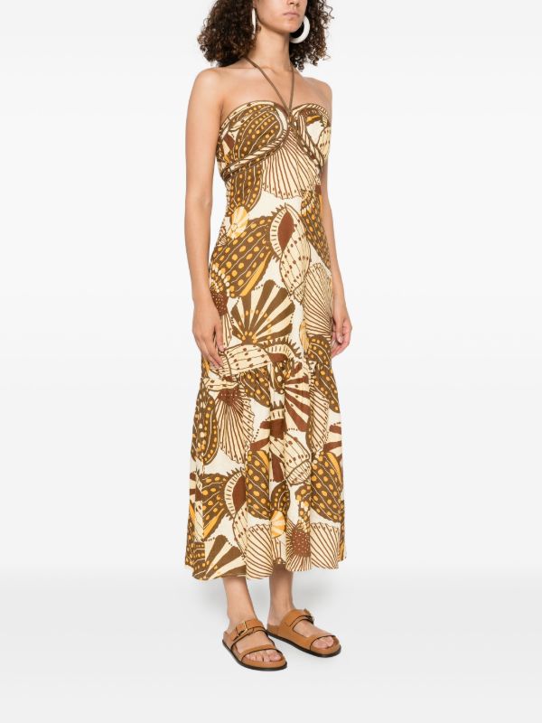 Browns FARM Rio Shell Mix Midi Dress | Browns Day Dresses