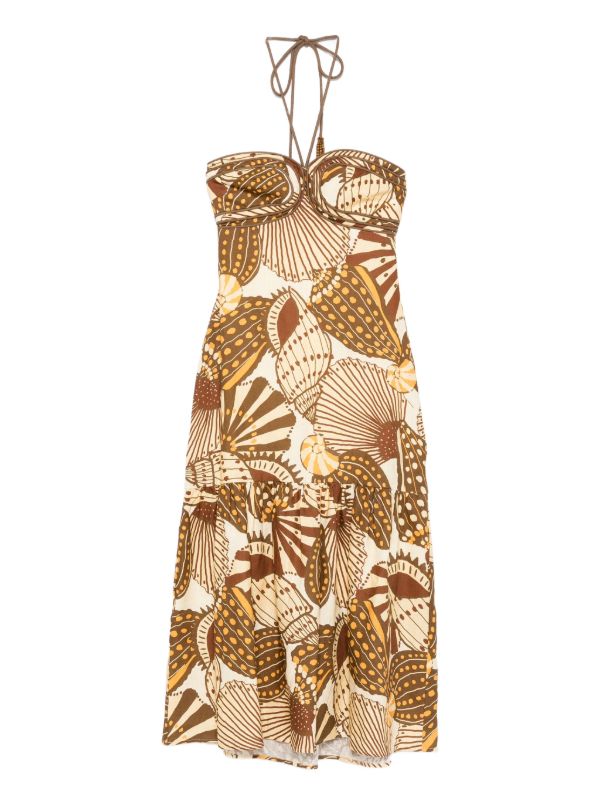 browns FARM Rio Shell Mix midi dress | Browns Day Dresses