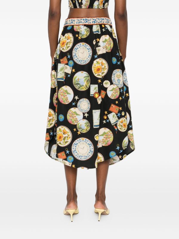 Browns FARM Rio Trip Souvenir Midi Skirt | Browns A-Line Skirts