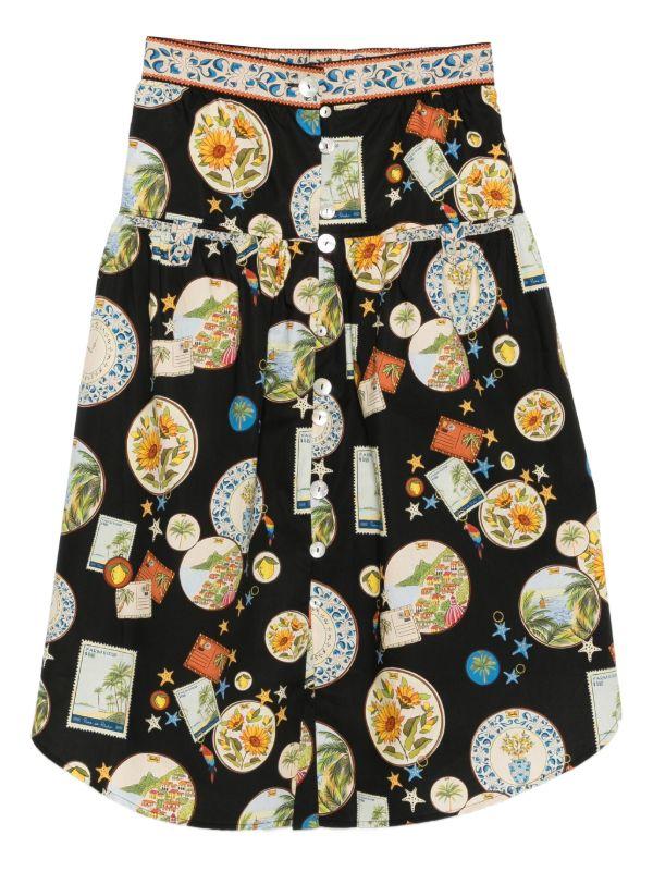 browns FARM Rio Trip Souvenir midi skirt | Browns A-Line Skirts