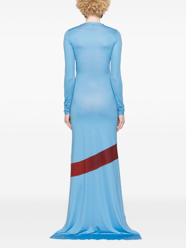 Browns FEBEN Blue Graphic-Print Maxi Dress | Browns Evening Dresses