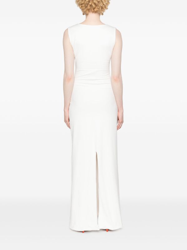 Browns FEBEN White Abstract-Print Cotton Maxi Dress | Browns Evening Dresses