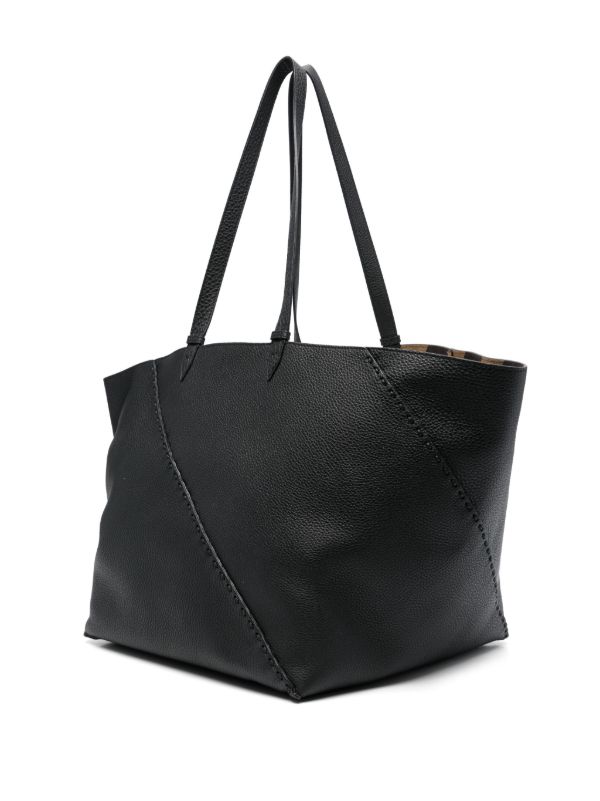 Browns FENDI Black Large Selleria Diagonal Shopper Tote Bag | Browns Tote Bags