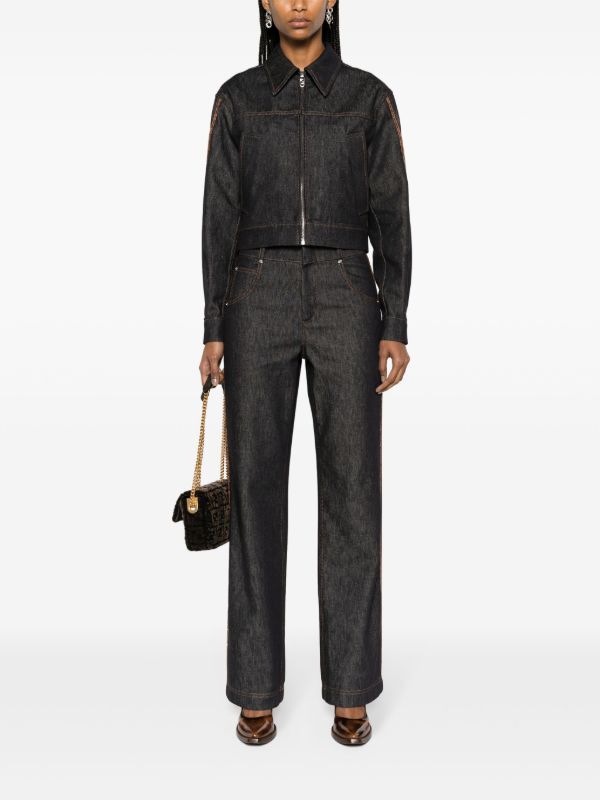 Browns FENDI Blue High-Waist Straight Jeans | Browns Straight-Leg Jeans