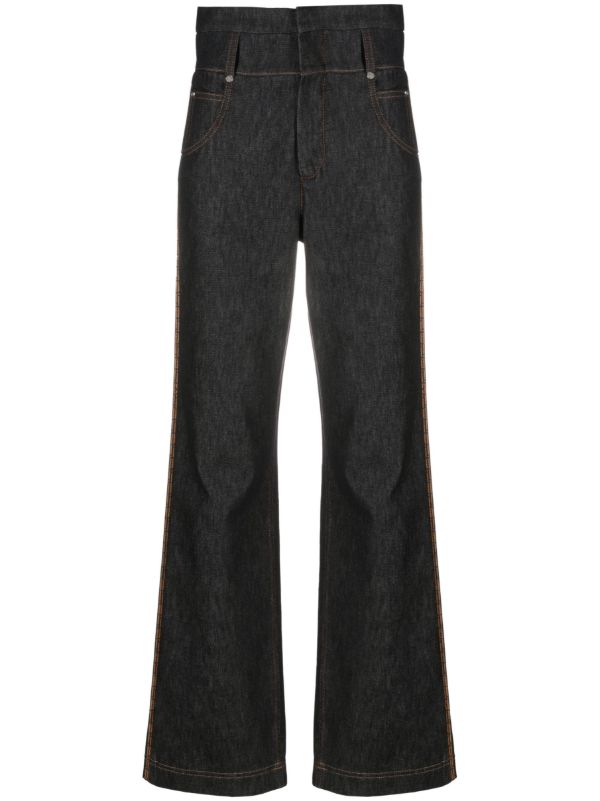 browns FENDI Blue High-Waist Straight Jeans | Browns Straight-Leg Jeans