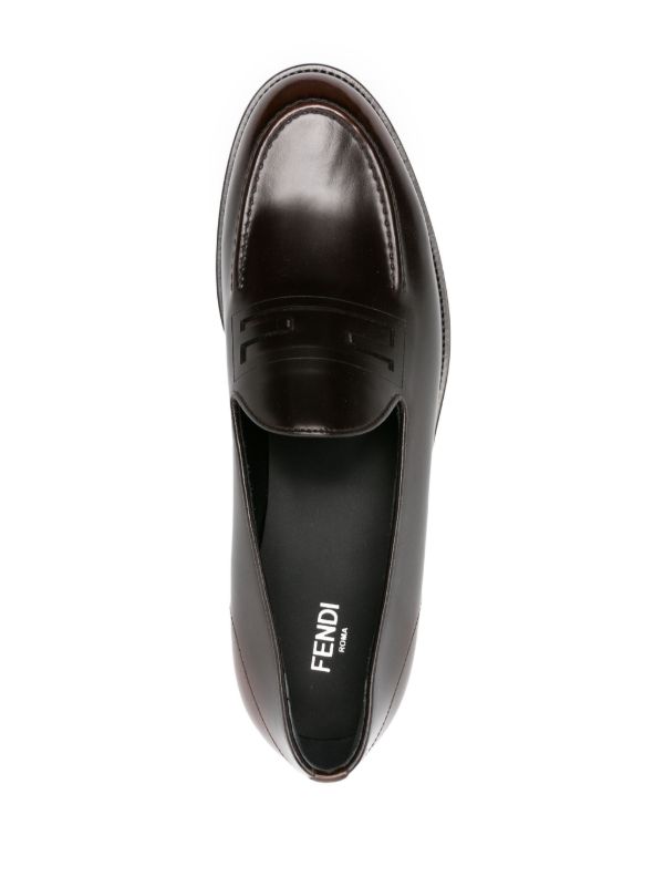 Browns FENDI Brown Baguette Leather Loafers | Browns Loafers