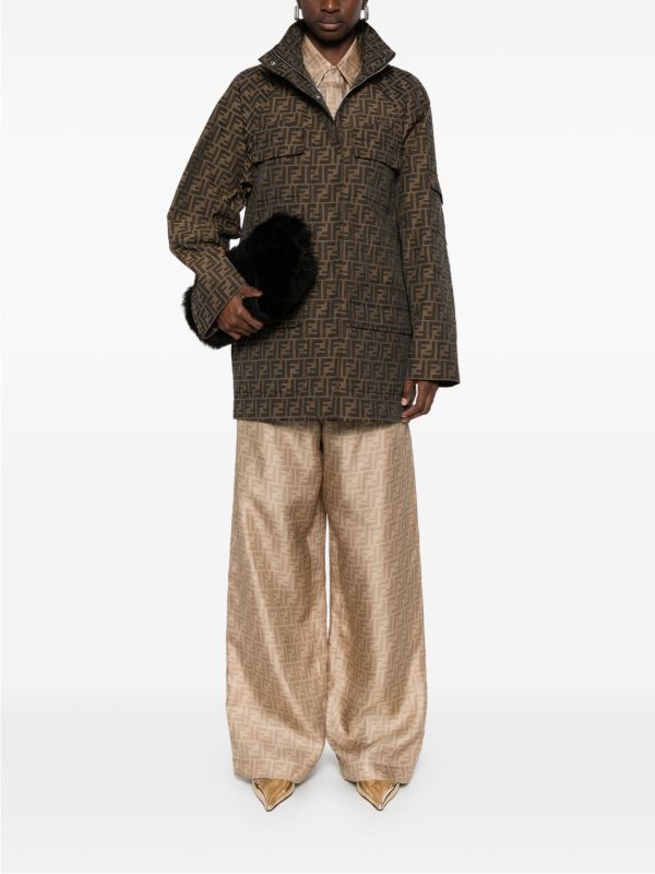 Browns FENDI FF Canvas Short Coat | Browns Single Breasted Coats