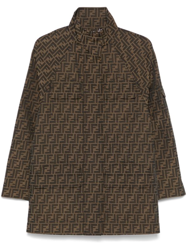 browns FENDI FF canvas short coat | Browns Single Breasted Coats