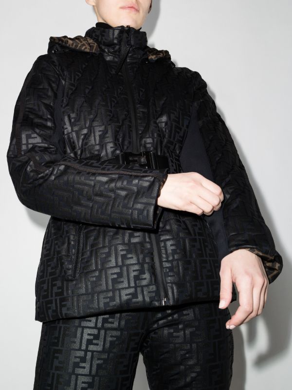 Browns FENDI FF Embossed Hooded Ski Jacket | Browns Ski Jackets