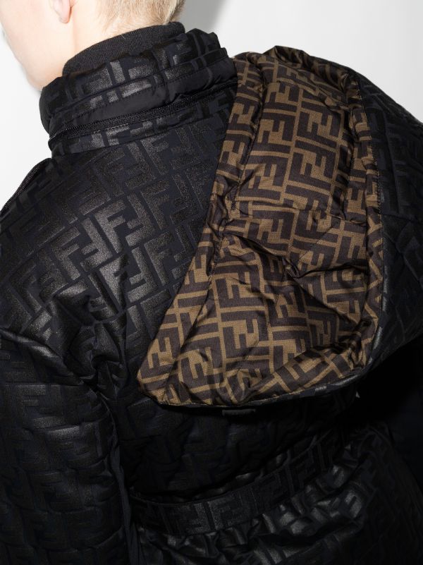 Browns FENDI FF Embossed Hooded Ski Jacket | Browns Ski Jackets