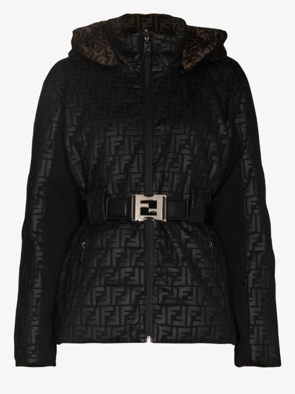 browns FENDI FF embossed hooded ski jacket | Browns Ski Jackets