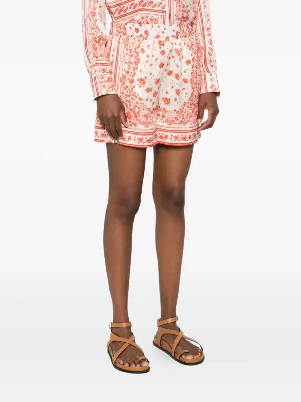 Browns FENDI Floral-print Elasticated-waist Shorts | Browns Short & Mini Shorts