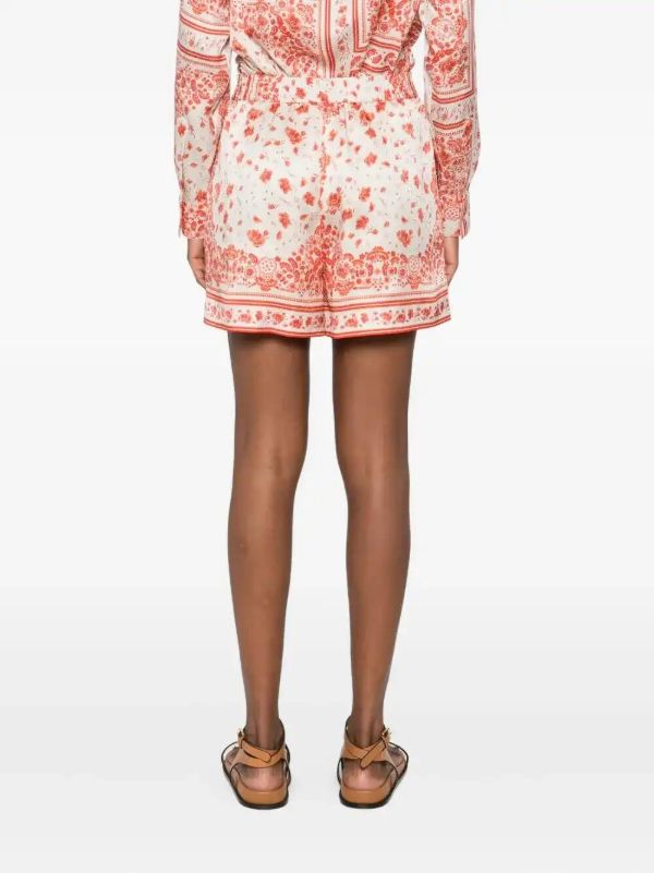 Browns FENDI Floral-print Elasticated-waist Shorts | Browns Short & Mini Shorts