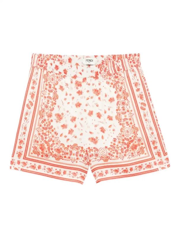 browns FENDI floral-print elasticated-waist shorts | Browns Short & Mini Shorts