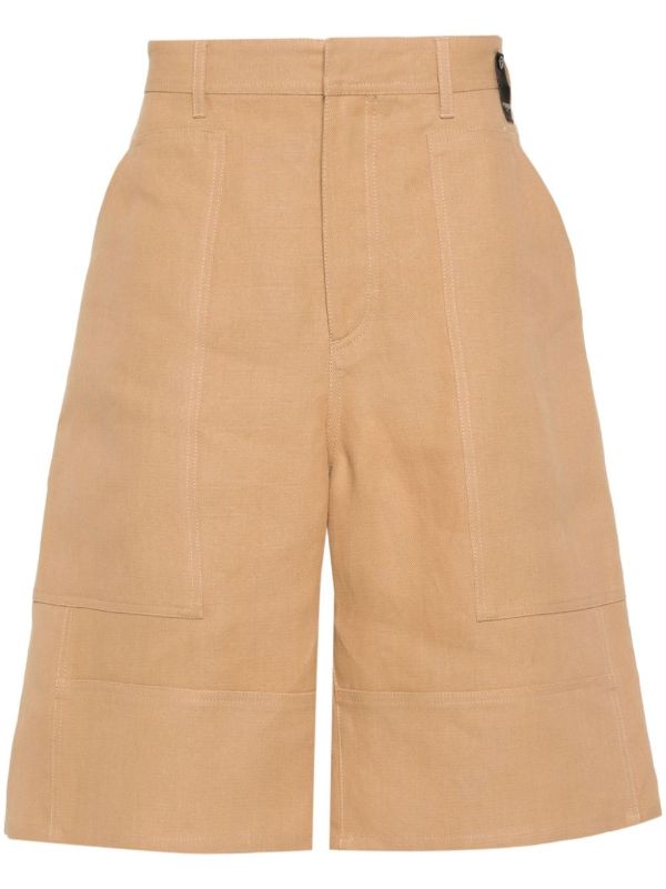 browns FENDI neutral canvas bermuda shorts | Browns Bermuda Shorts