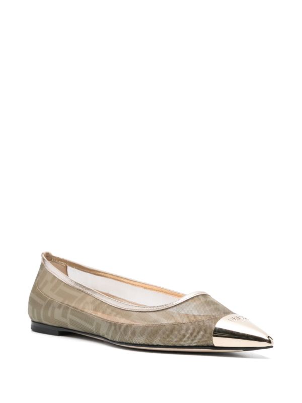 Browns FENDI Neutral Colibrì Ballet Flats | Browns Ballerina Shoes