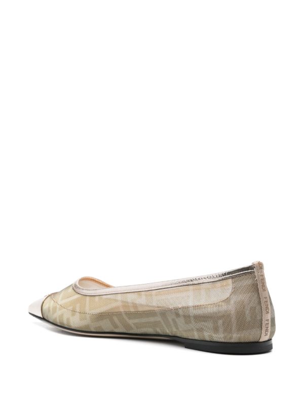 Browns FENDI Neutral Colibrì Ballet Flats | Browns Ballerina Shoes