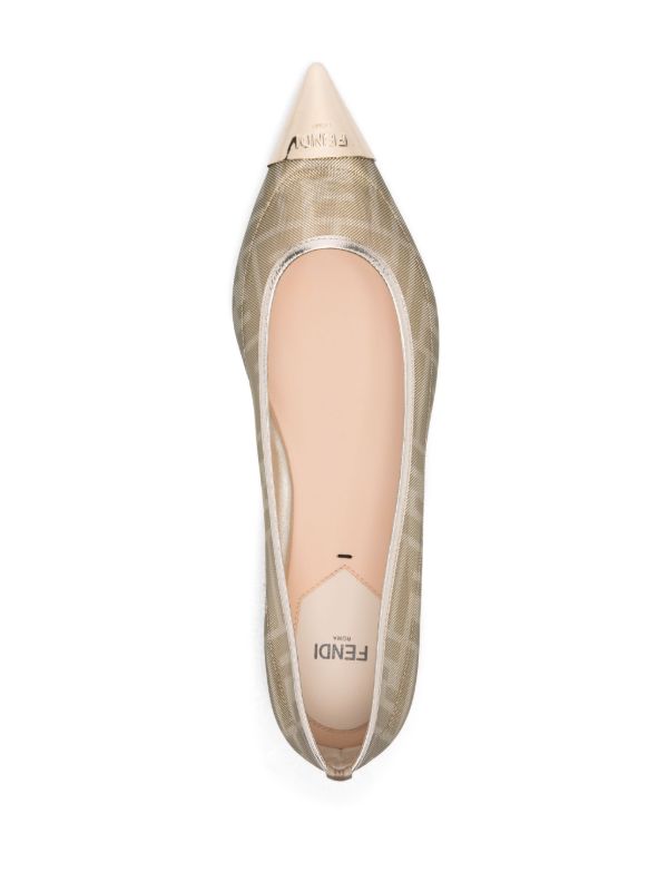 Browns FENDI Neutral Colibrì Ballet Flats | Browns Ballerina Shoes