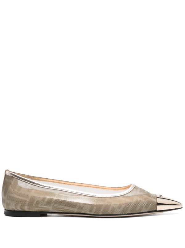 browns FENDI Neutral Colibrì Ballet Flats | Browns Ballerina Shoes