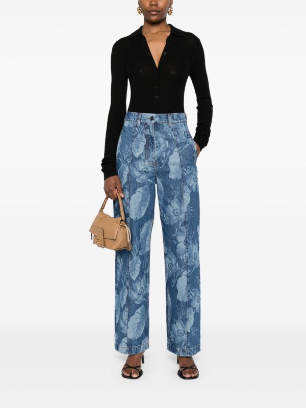 Browns FENDI Sea Garden-motif Jeans | Browns Wide-Leg Jeans