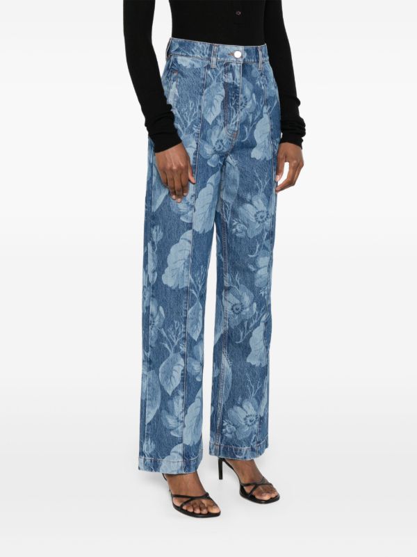 Browns FENDI Sea Garden-motif Jeans | Browns Wide-Leg Jeans