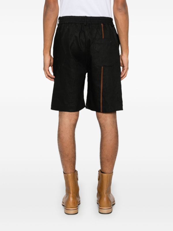 Browns Feng Chen Wang Black Contrast Stripe Bermuda Shorts | Browns Bermuda Shorts