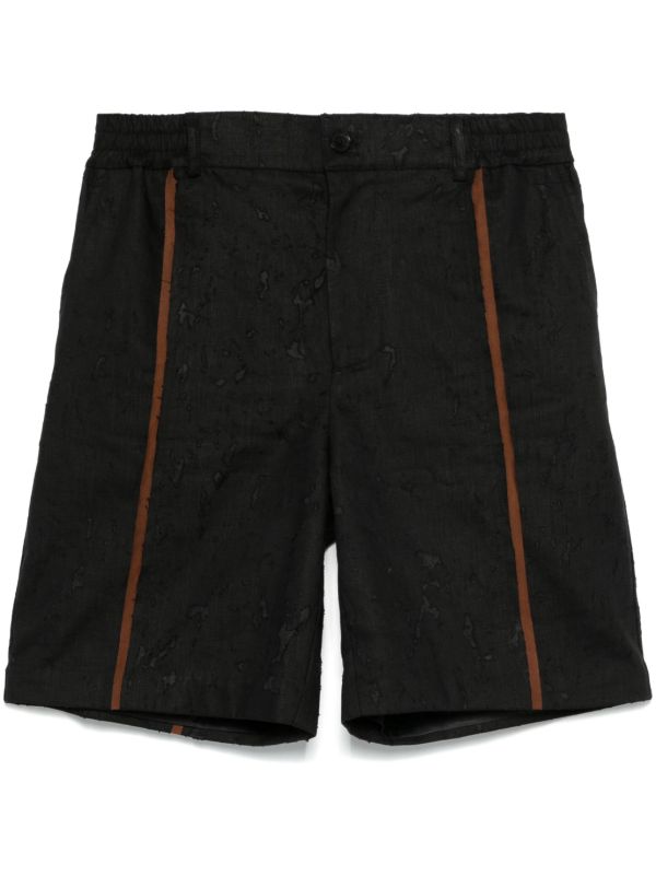 browns Feng Chen Wang Black Contrast Stripe Bermuda Shorts | Browns Bermuda Shorts