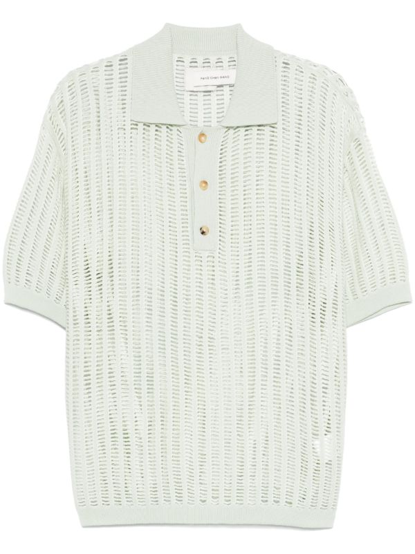 browns Feng Chen Wang Green Knit Polo Shirt | Browns Polo Shirts
