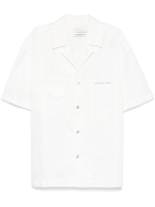 browns Feng Chen Wang White Logo-Embroidered Shirt | Browns Shirts