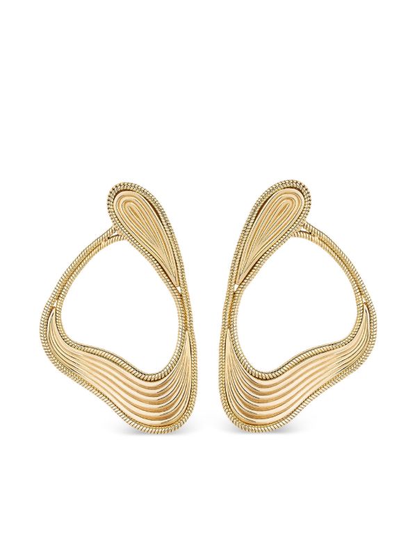 browns Fernando Jorge 18K yellow gold Stream Lines loop earrings | Browns Fine Earrings