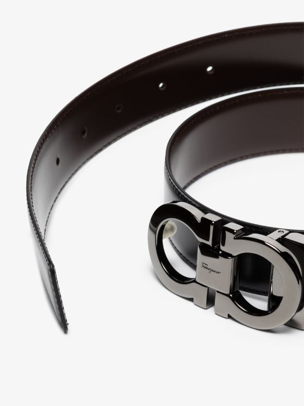 Browns Ferragamo Black And Brown Gancini Reversible Leather Belt | Browns Belts