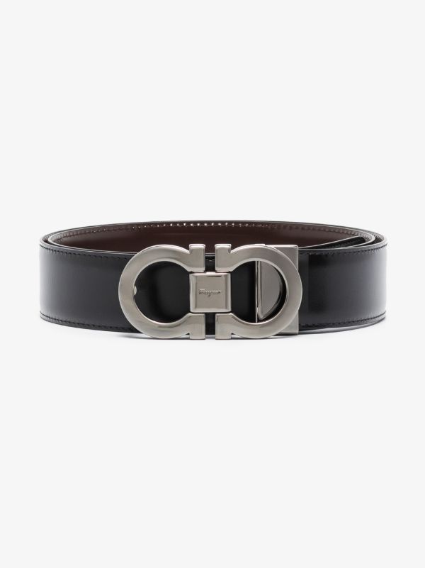 browns Ferragamo black and brown Gancini reversible leather belt | Browns Belts