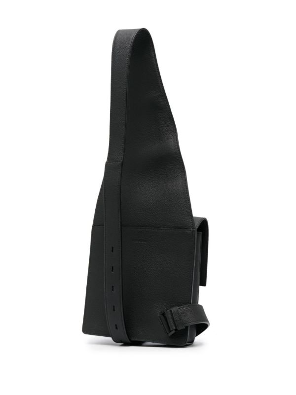 Browns Ferragamo Black Asymmetric Shoulder Bag | Browns Shoulder Bags