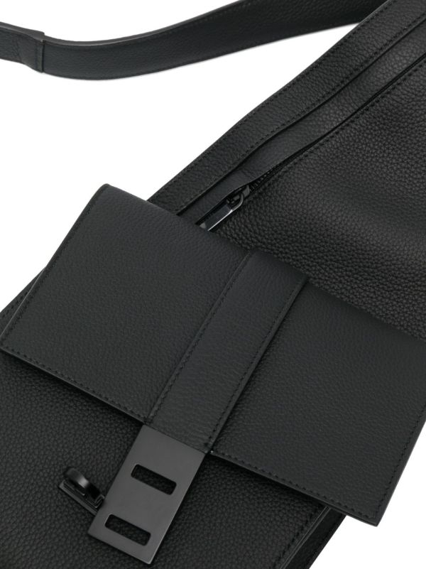 Browns Ferragamo Black Asymmetric Shoulder Bag | Browns Shoulder Bags