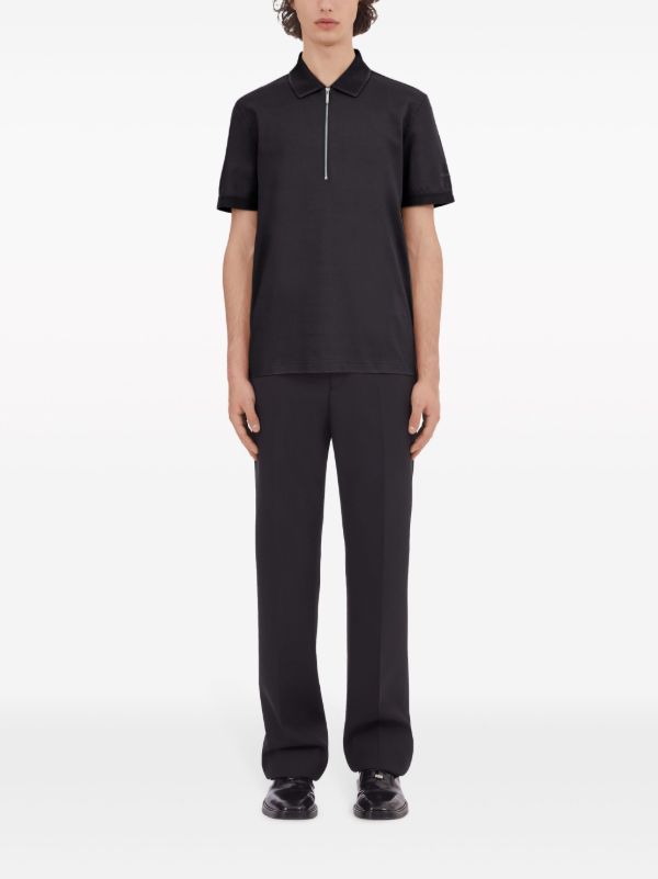 Browns Ferragamo Black Cotton Polo Shirt | Browns Polo Shirts