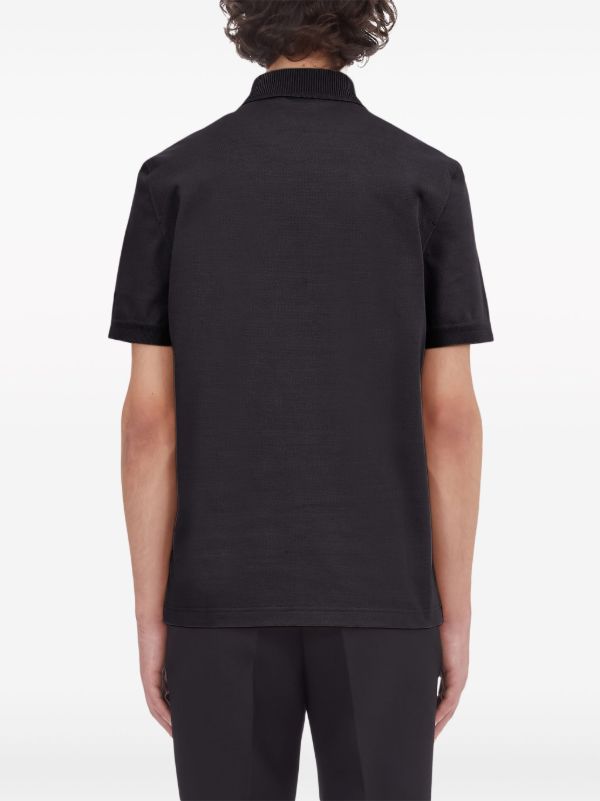 Browns Ferragamo Black Cotton Polo Shirt | Browns Polo Shirts