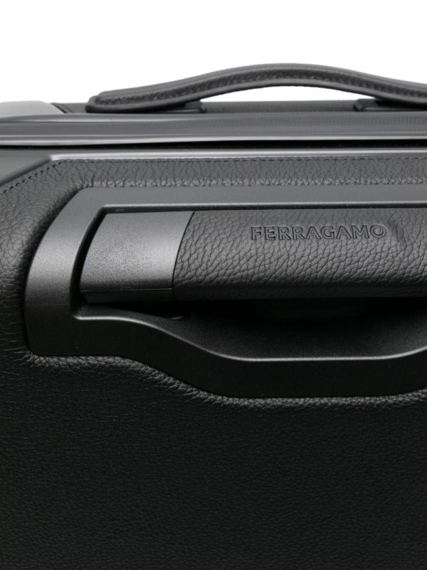 Browns Ferragamo Black Gancini Embossed Leather Suitcase | Browns Luggage & Holdalls
