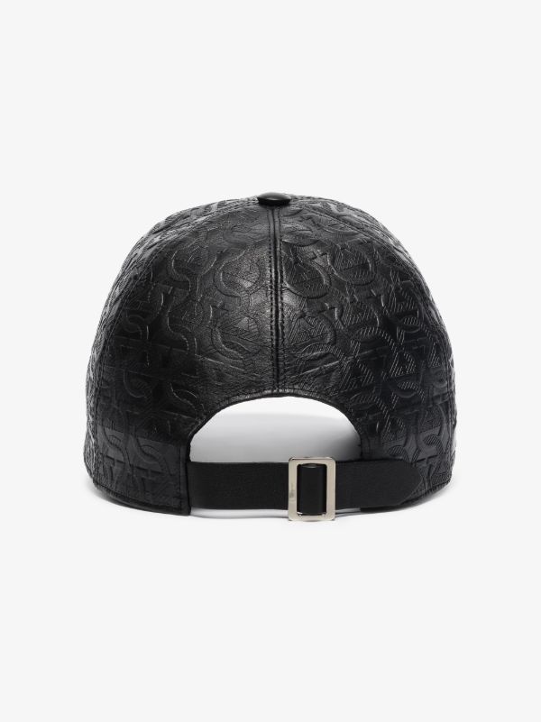 Browns Ferragamo Black Gancini Leather Baseball Cap | Browns Hats