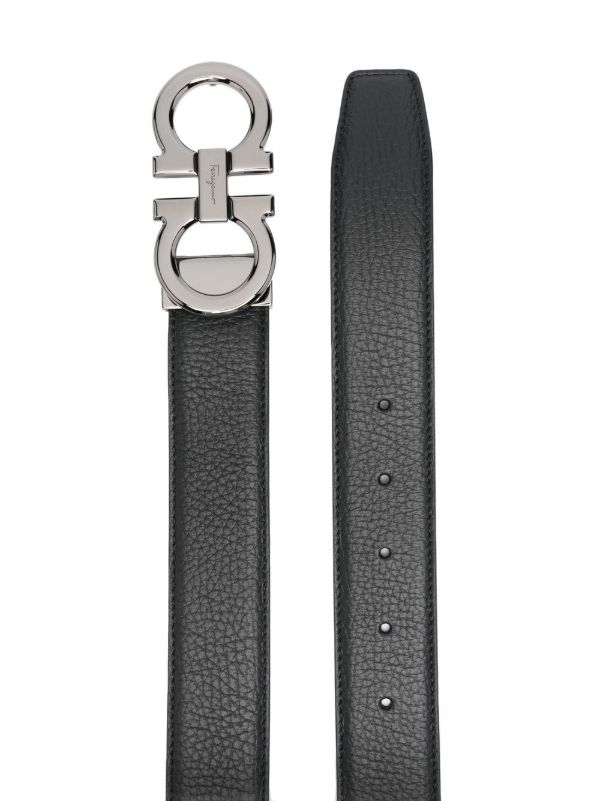 Browns Ferragamo Black Gancini Leather Belt | Browns Belts