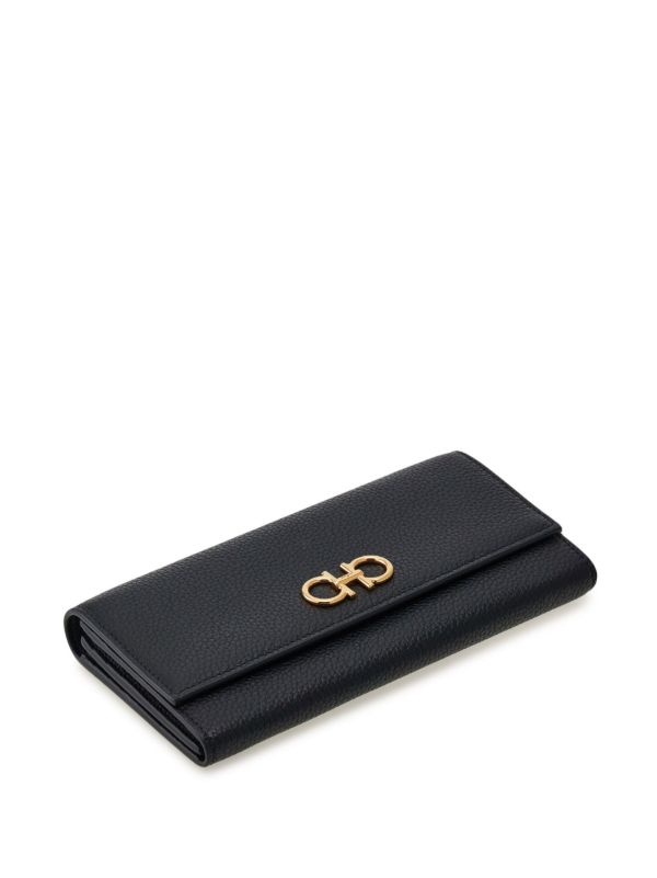 Browns Ferragamo Black Gancini Leather Wallet | Browns Wallets & Purses