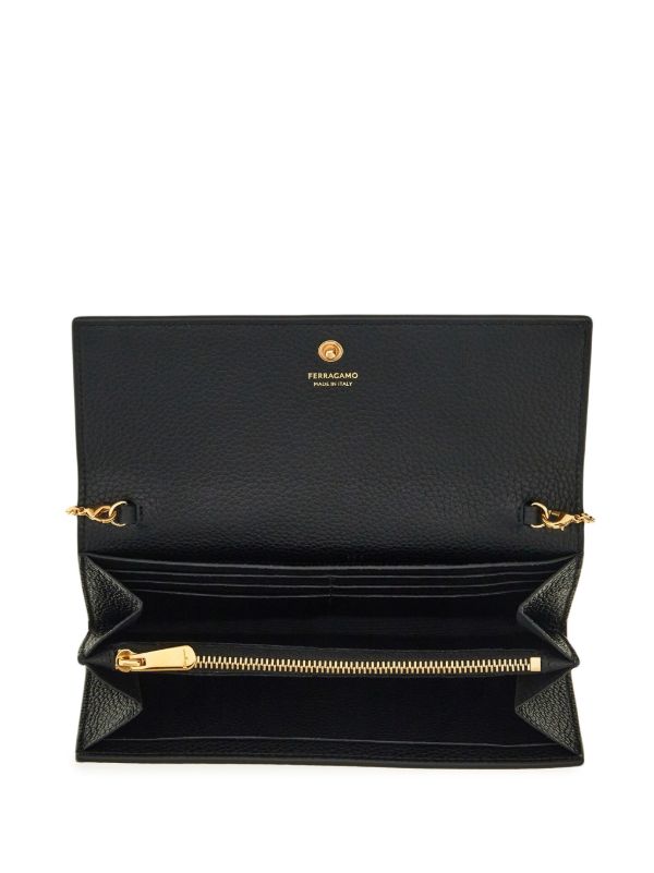 Browns Ferragamo Black Gancini Leather Wallet | Browns Wallets & Purses
