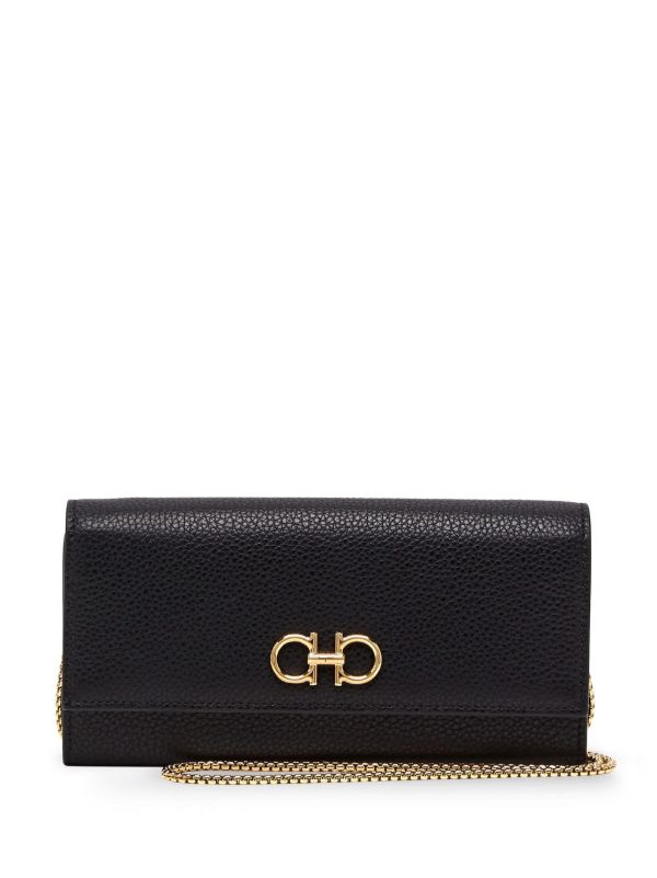 browns Ferragamo Black Gancini Leather Wallet | Browns Wallets & Purses