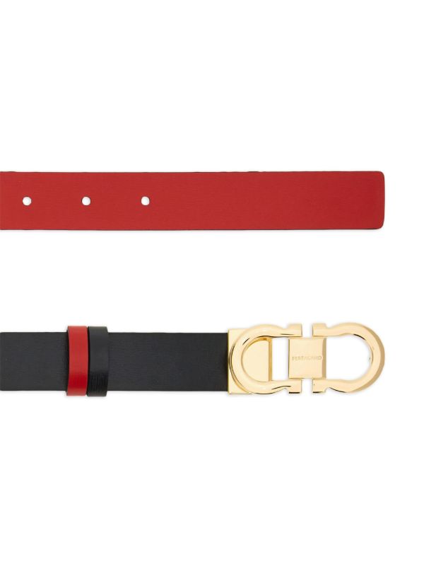 Browns Ferragamo Black Gancini Reversible Leather Belt | Browns Belts