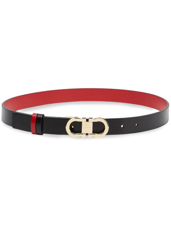browns Ferragamo Black Gancini Reversible Leather Belt | Browns Belts