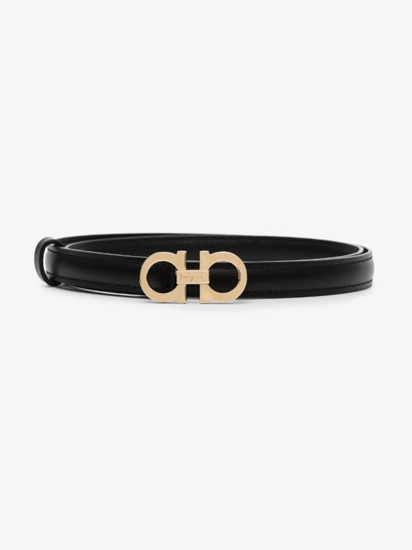 browns Ferragamo black Gancini slim leather belt | Browns Belts