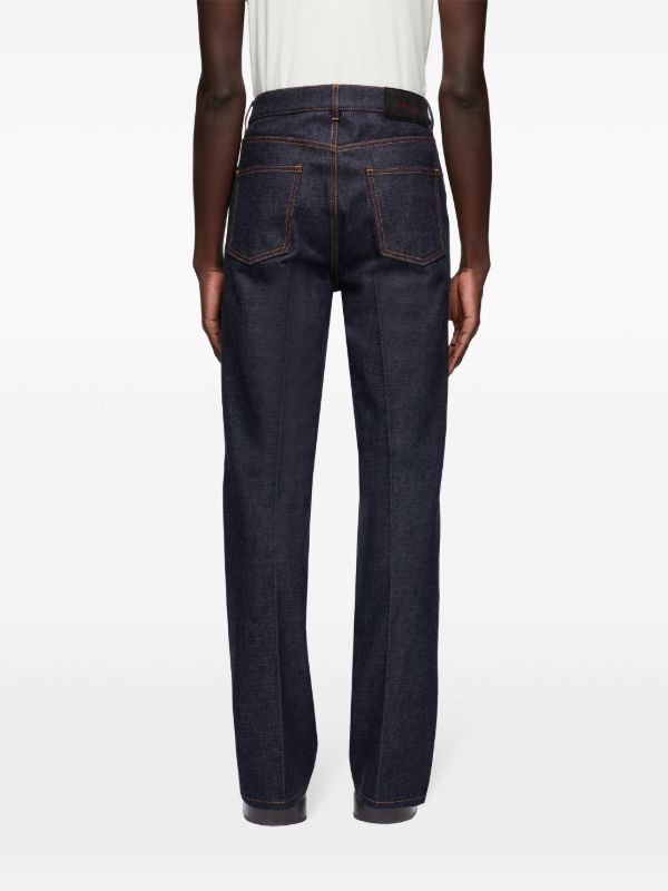 Browns Ferragamo Blue High-Rise Straight Jeans | Browns Regular & Straight-Leg Jeans