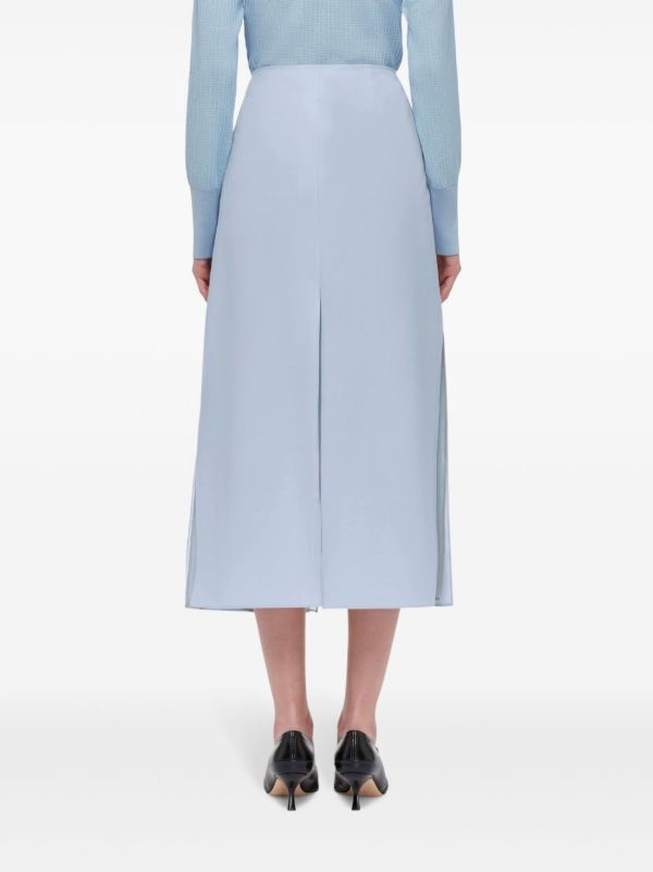 Browns Ferragamo Blue Layered Midi Skirt | Browns High-Waisted Skirts