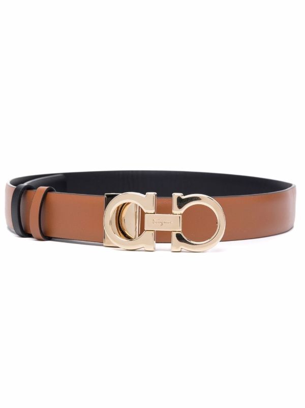 browns Ferragamo Brown Gancini Leather Belt | Browns Belts