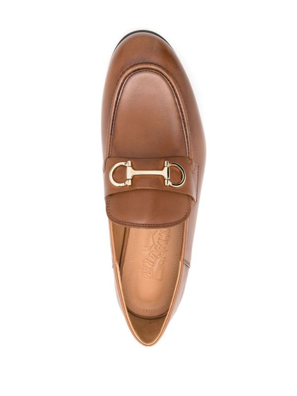 Browns Ferragamo Brown Gancini Leather Loafers | Browns Loafers